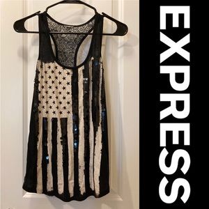 🇺🇸 EXPRESS American Flag Sequin Tank Top 🇺🇸